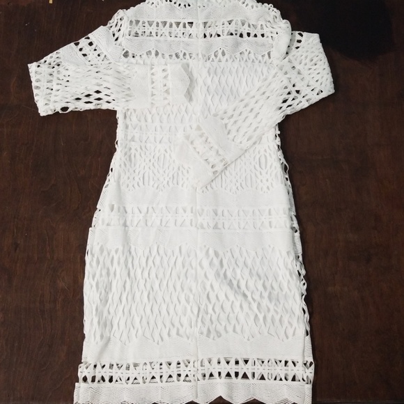 ❤Club L White Cut Out Long Sleeve Party Dress - Picture 3 of 8